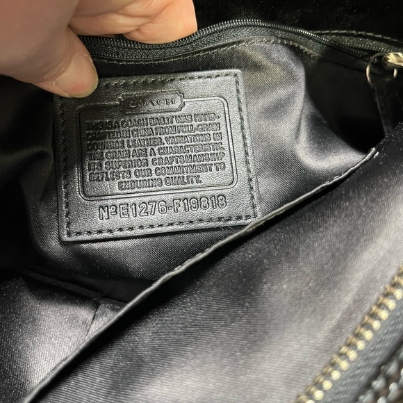 Authentic Coach Black Signature Embossed Patent leather N/S Gallery Tote F19818 - Picture 10 of 16